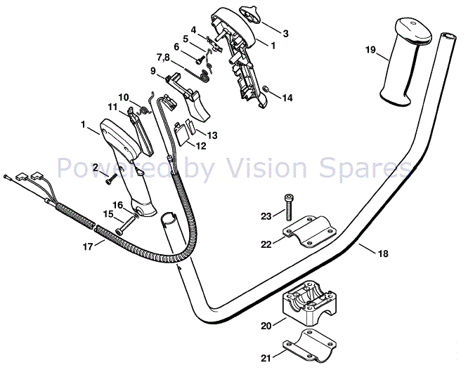 Stihl FS 85 Brushcutter (FS85T) Parts Diagram, Bike handle USA, CDN