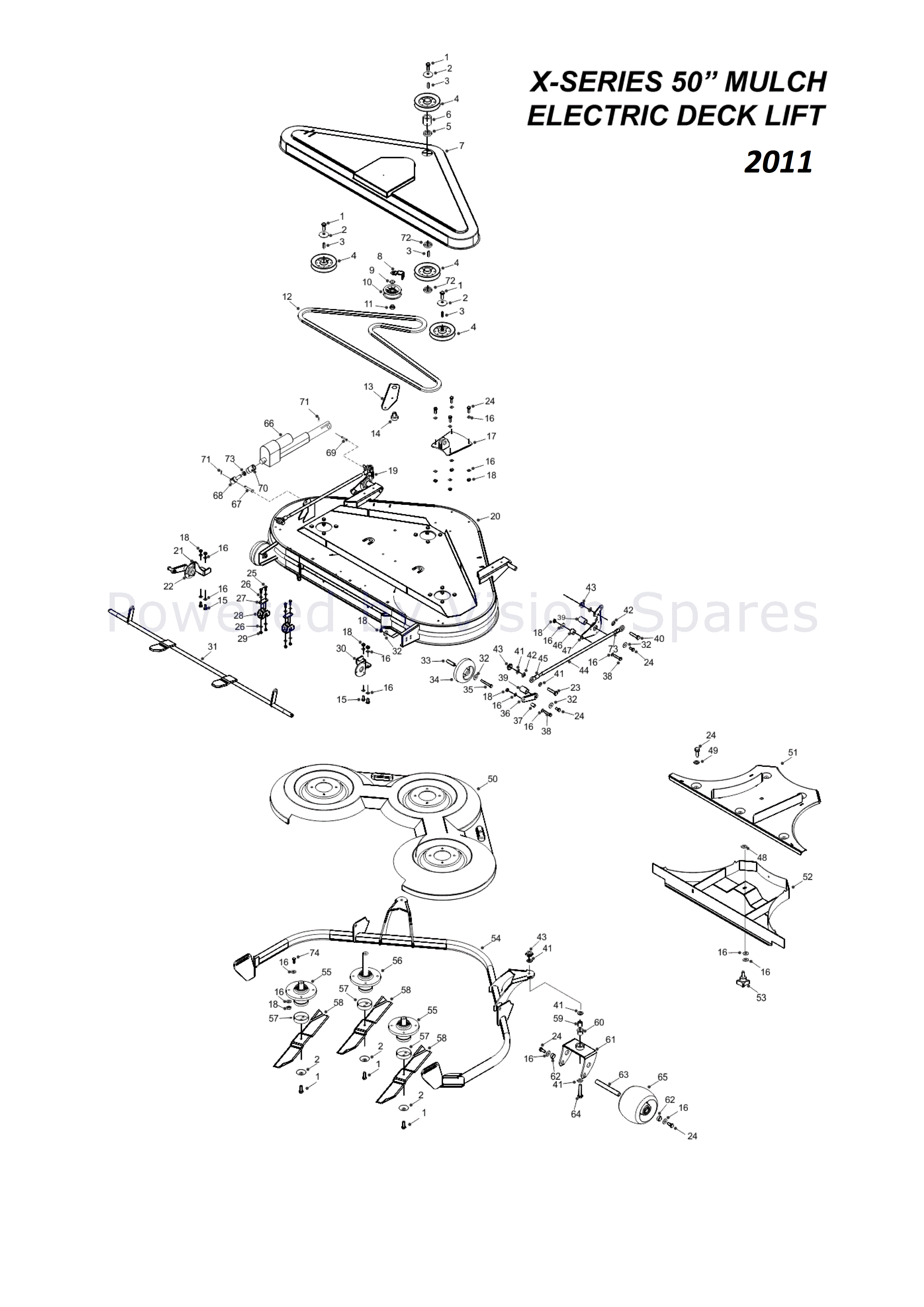 22940100 Mulching Deck input cintura si adatta Countax 44" C Series 38"/44" X Serie 