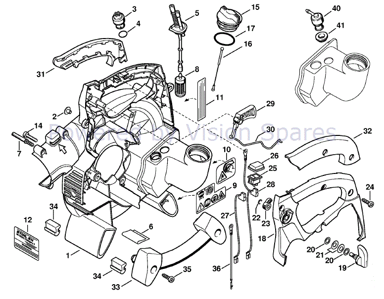Stihl 85 Blow-Vac (SH85-DZ) Parts Diagram, Fan housing inside SH 85