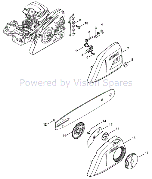 Stihl MS 251 Chainsaw (MS251 Z) Parts Diagram, Chain Tensioner