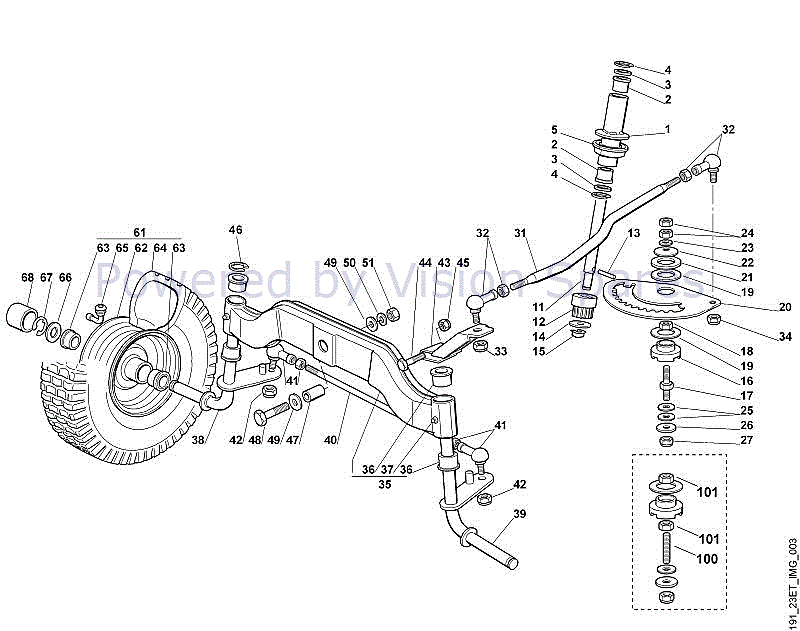 Viking MT 780 Garden Tractor (MT 780) Parts Diagram, C - Steering
