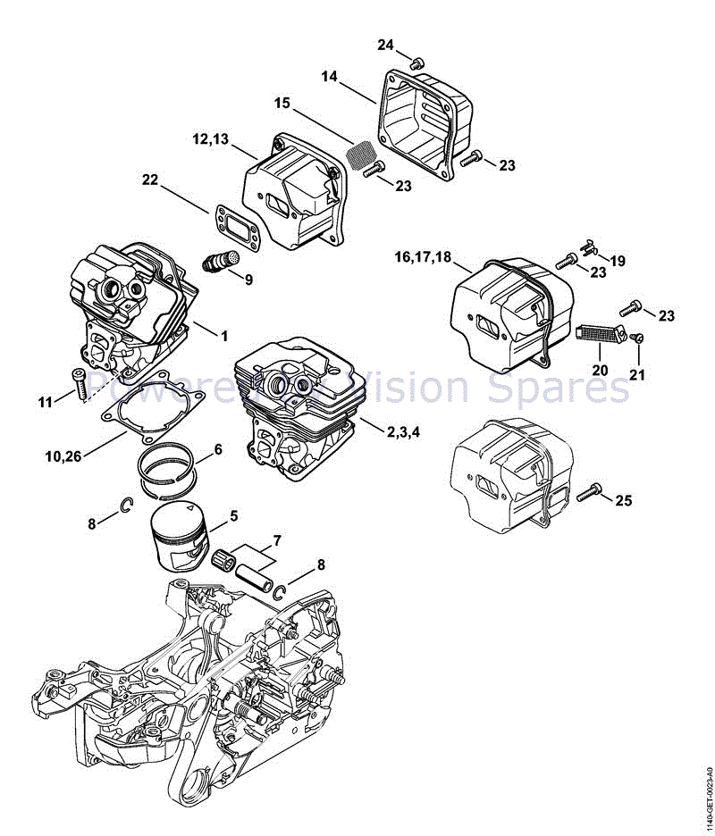 Stihl MS 362 Chainsaw (MS 362 C-M Z) Parts Diagram, MS362CMZ-B