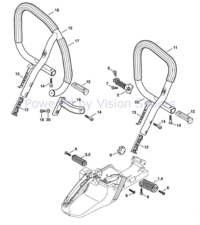 Stihl MS 441 Chainsaw (MS441 RZ) Parts Diagram, AV System