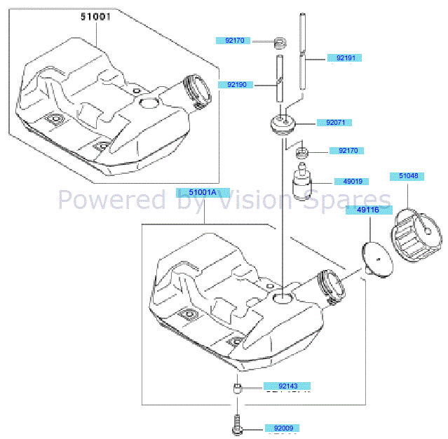 Kawasaki KBH34A (HA034F-BS50) Parts Diagram, Fuel Fuel Valve