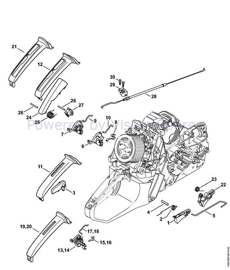 激覇　パーツ Stihl MS 362 Chainsaw (MS 362 RZ) Parts Diagram, MS362RZ-P