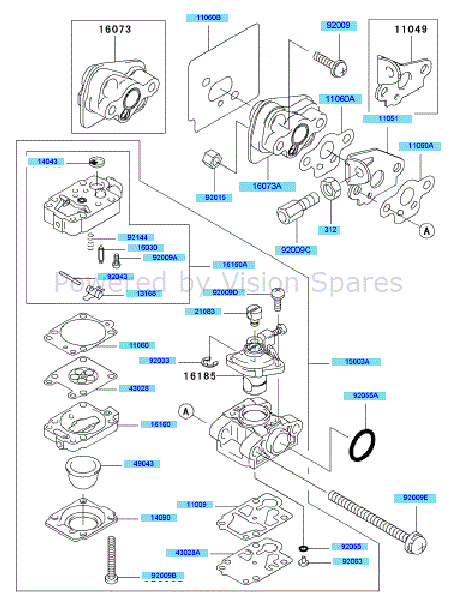 Kawasaki KBL23A (HA023G-AS51) Parts Diagram, Carburetor