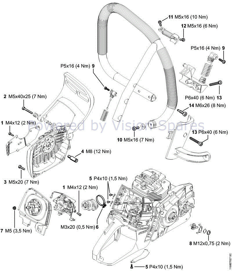 Stihl MS 661 CHAINSAW (MS 661) Parts Diagram, MS661-U TIGHTENING
