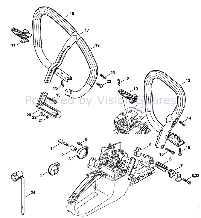 Stihl MS 361 Chainsaw (MS361 C-BZ) Parts Diagram, AV system