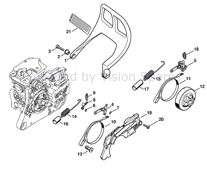 Stihl MS 280 Chainsaw (MS280 C-BQ IZ) Parts Diagram, Chain Brake