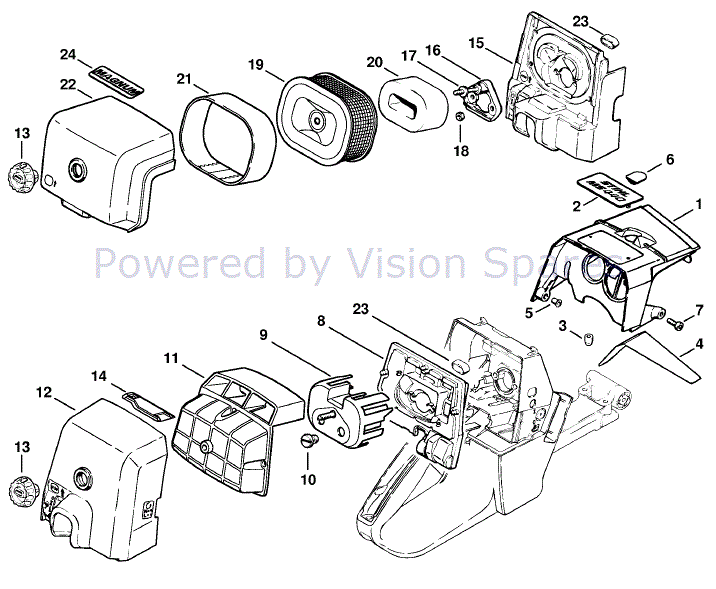 Stihl MS 440 Chainsaw (MS440 Z) Parts Diagram, Shroud
