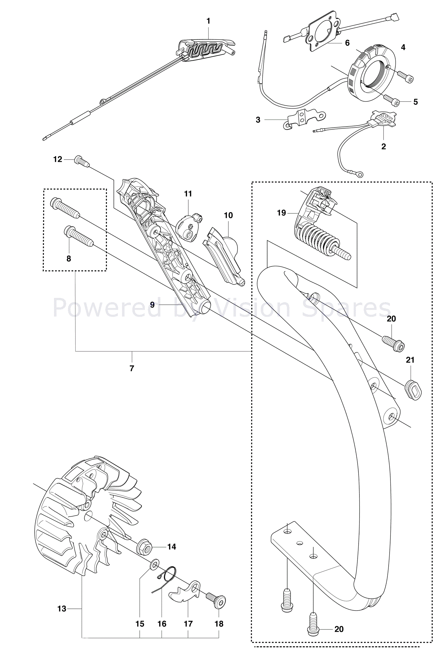 Husqvarna 550XP Chainsaw (2011) Parts Diagram, Heated Handles