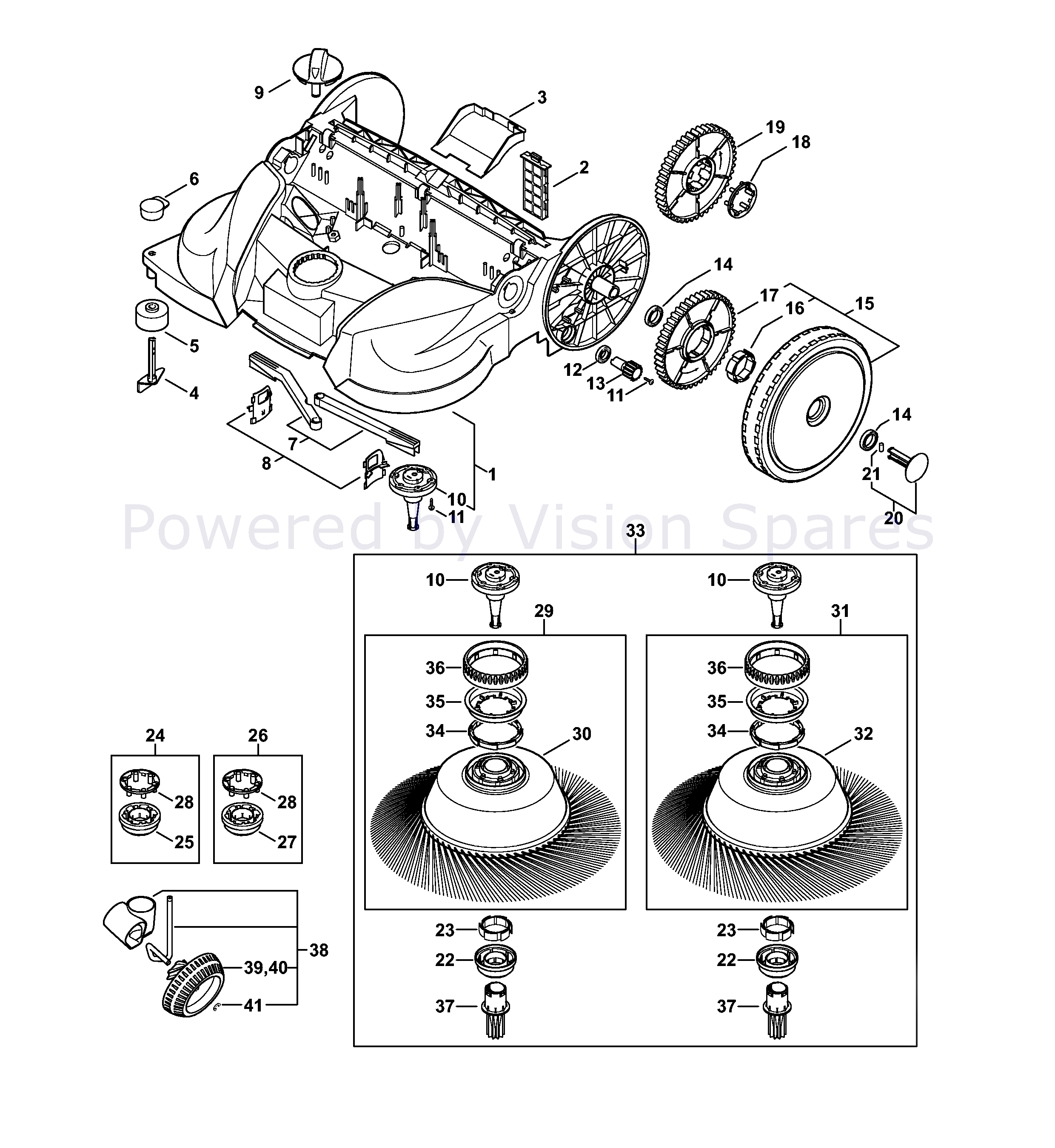 Stihl KGA777 (KGA770) Parts Diagram, Frame, Side Broom