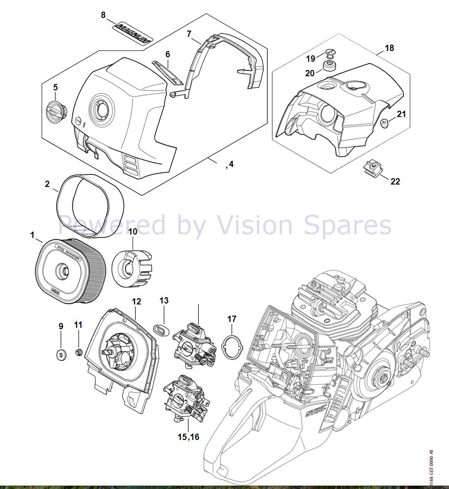 Stihl MS 661 CHAINSAW (MS 661 C-M) Parts Diagram, Air Filter, Shroud