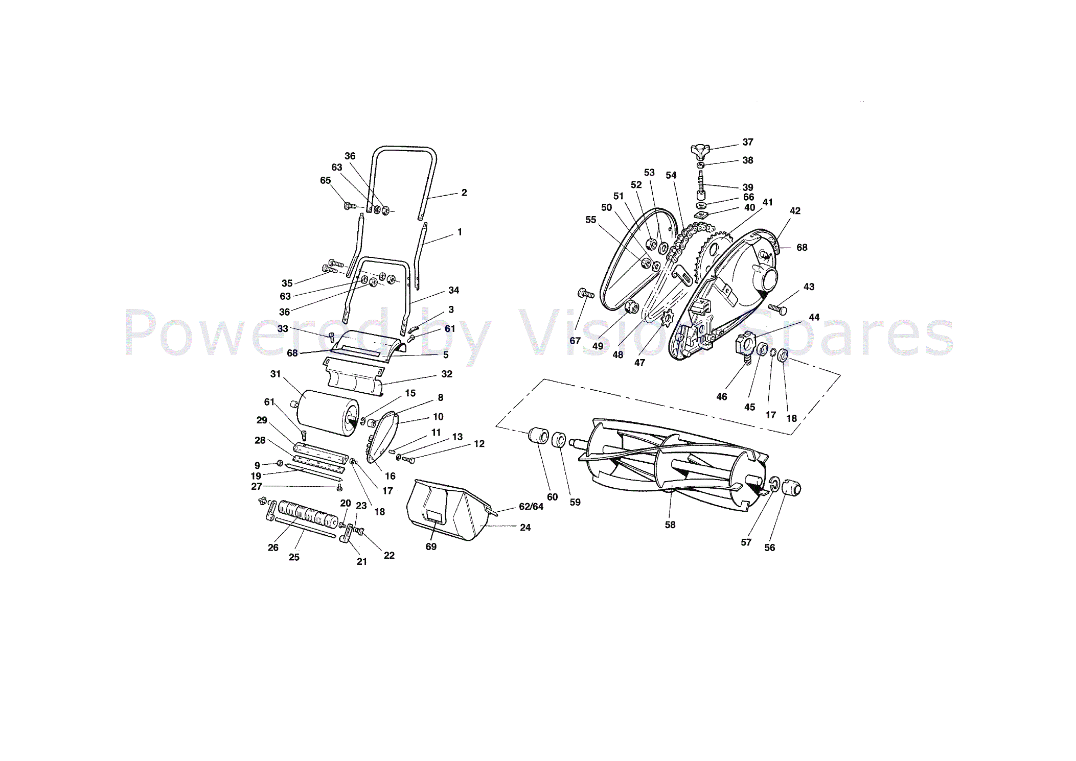 The following parts are available to buy for your Panther 30S Qualcast push mowers